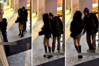 İstanbul'da iş yerine girmek için bekleyen kadına fiziksel taciz güvenlik kamerasında!