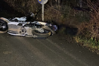 İnegöl 'de kontrolden çıkarak devrilen motosiklet sürücüsü öldü