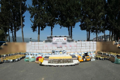 Gemlik 'te milyonlarca makaron ele geçirildi