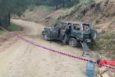 Aydın 'da Kontrolden çıkan jip uçurumdan yuvarlandı: 1 ölü 2 ağır yaralı