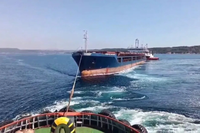 Çanakkale Boğazı’nda makine arızası yaşayan 142 metre boyundaki KAPITAN SHYRIAGIN isimli kuru yük gemisi emniyete alındı