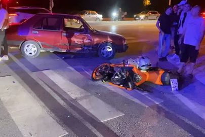 İnegöl’de otomobil ile motosiklet çarpıştı: 2 yaralı